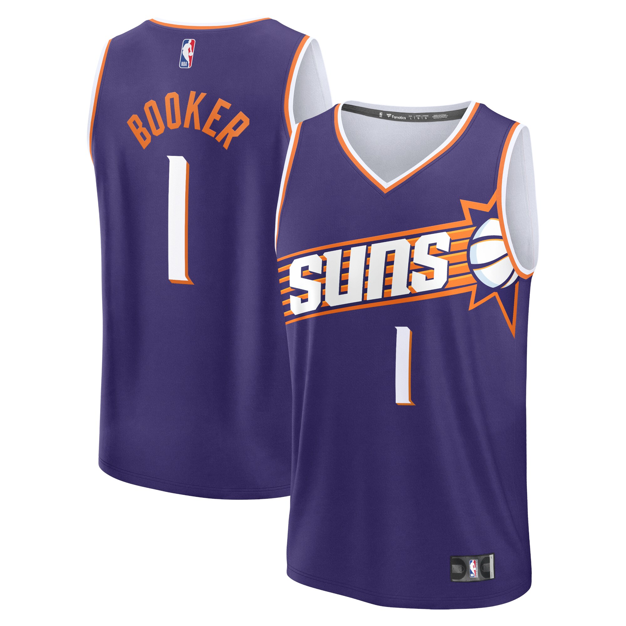 Devin Booker Phoenix Suns Fanatics Fast Break Replica Basketball Jersey - Icon Edition - Purple