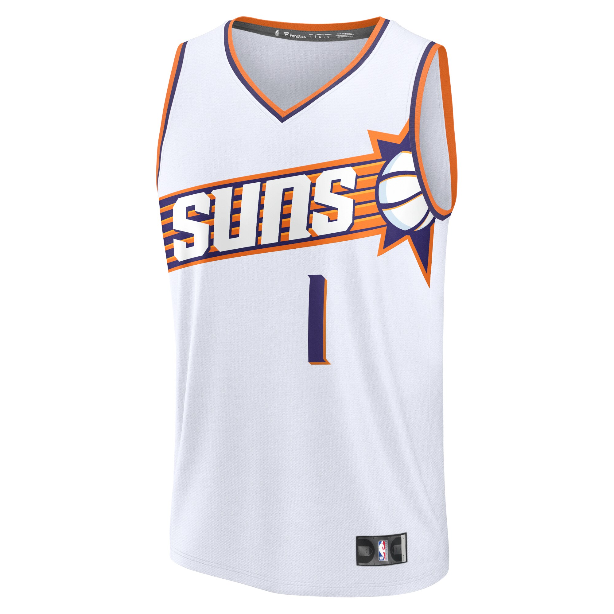 Alternative view of Devin Booker Phoenix Suns Fanatics Fast Break Replica Player Jersey – Association Edition – White