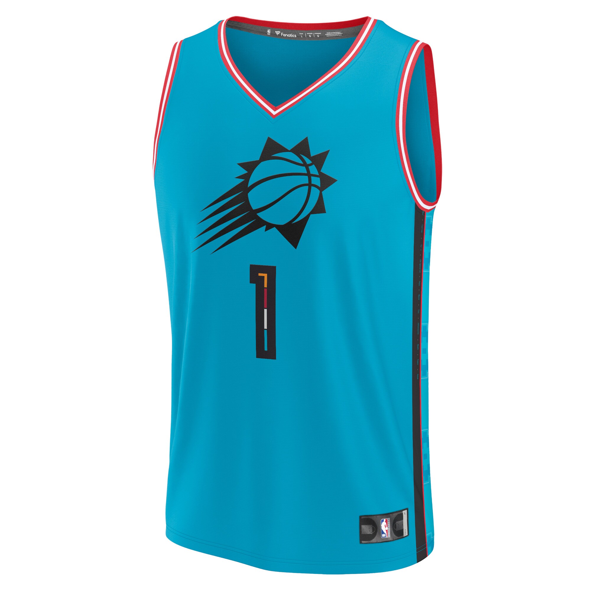 Alternative view of Devin Booker Phoenix Suns Fanatics Fastbreak Jersey - City Edition - Teal
