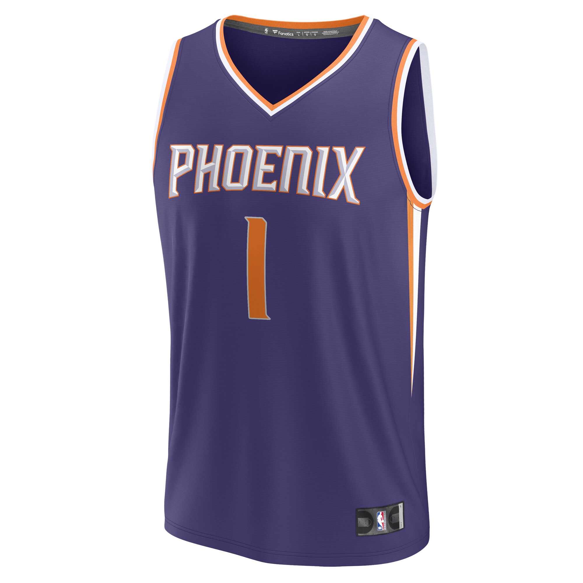 Alternative view of Devin Booker Phoenix Suns Fanatics Youth Fast Break Player Jersey - Icon Edition - Purple