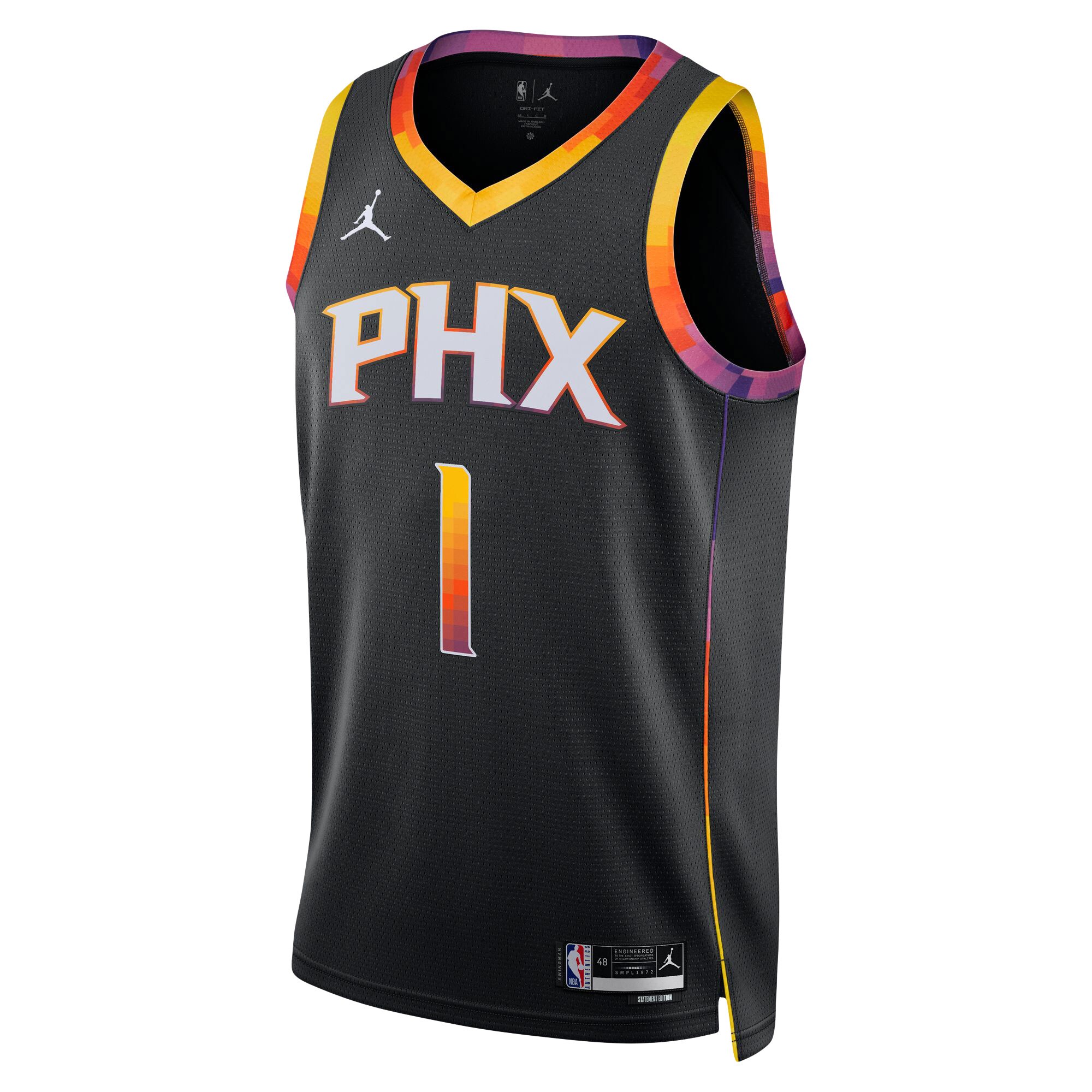 Alternative view of Devin Booker Phoenix Suns Jordan Brand Unisex Swingman Basketball Jersey – Statement Edition – Black
