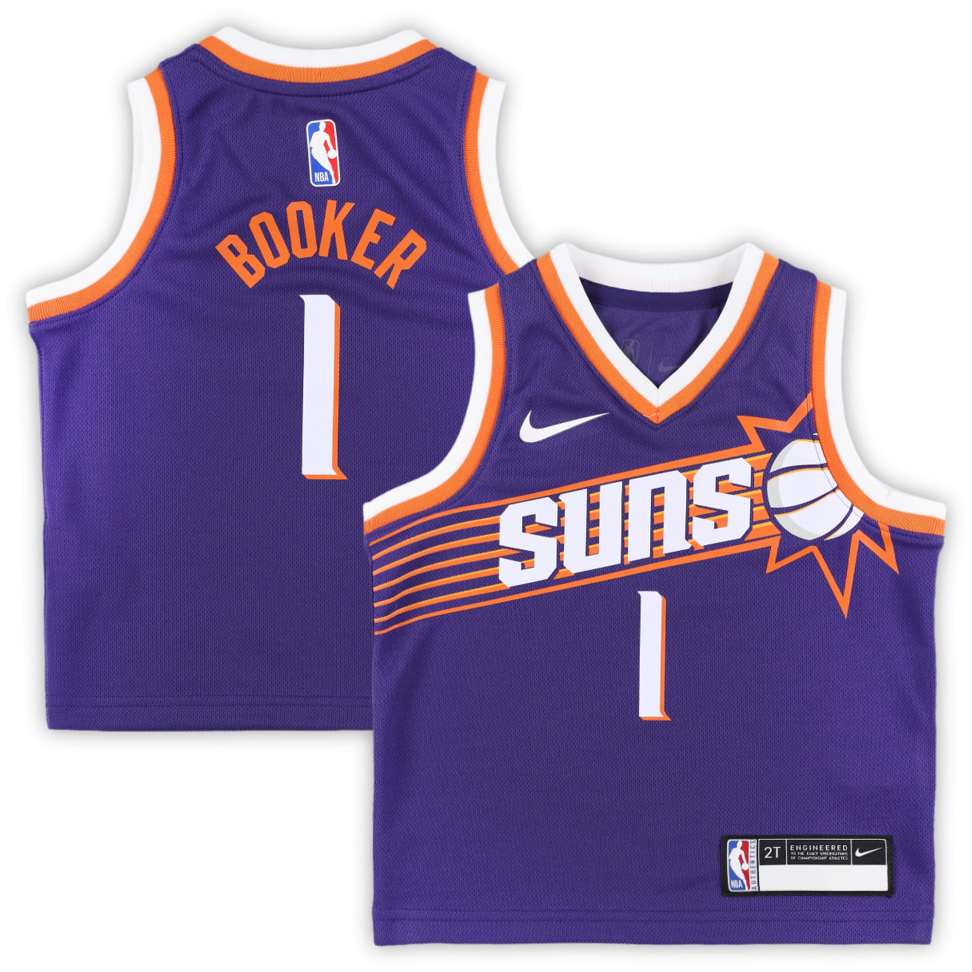 Devin Booker Phoenix Suns Toddler Swingman Player Basketball Jersey - Icon Edition - Purple