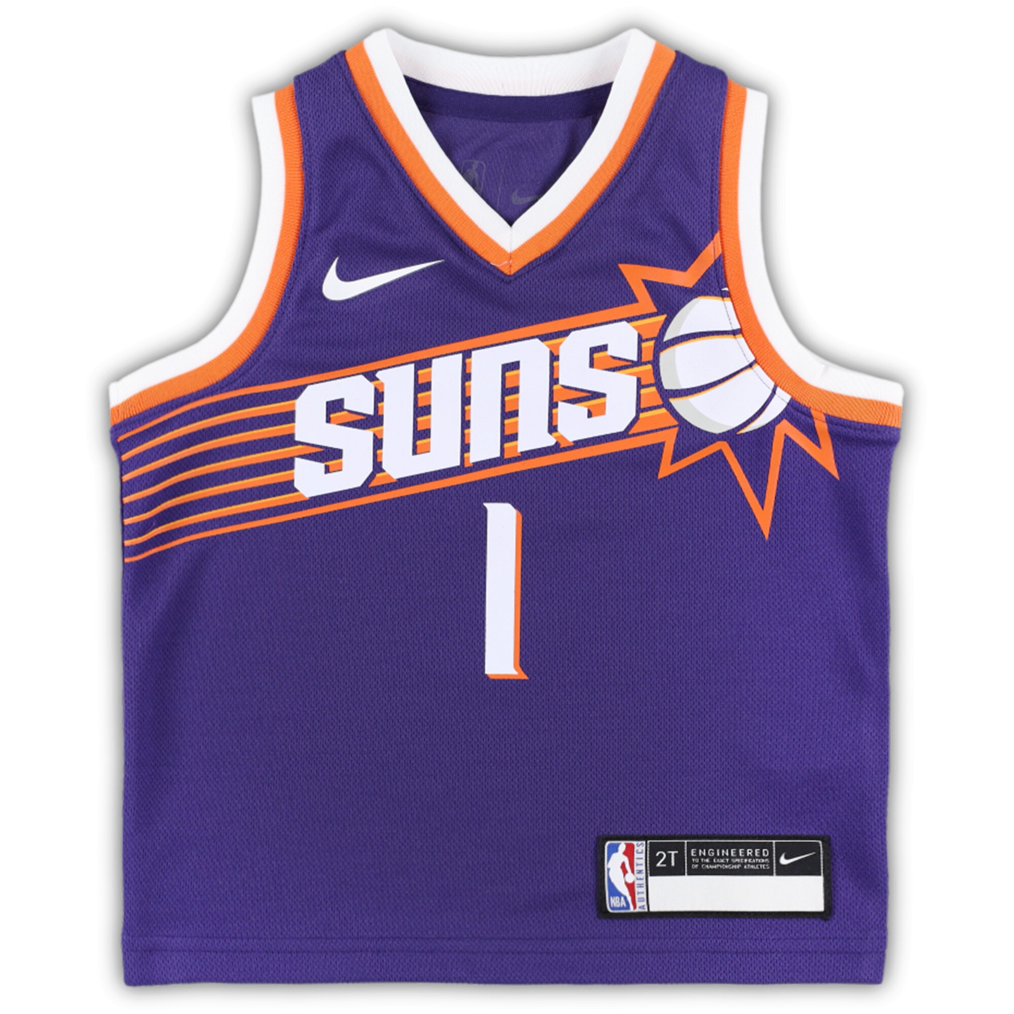 Alternative view of Devin Booker Phoenix Suns Toddler Swingman Player Basketball Jersey - Icon Edition - Purple