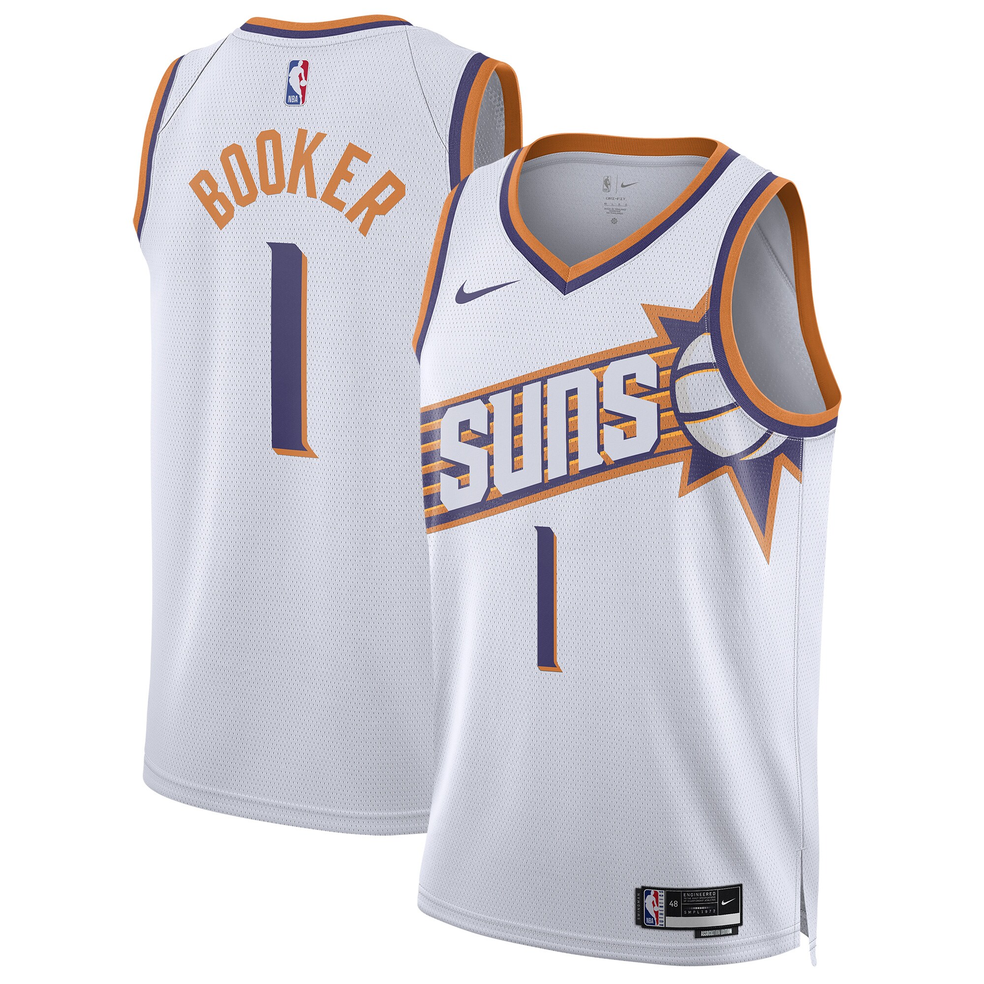 Devin Booker Phoenix Suns Unisex Swingman Basketball Jersey – Association Edition – White