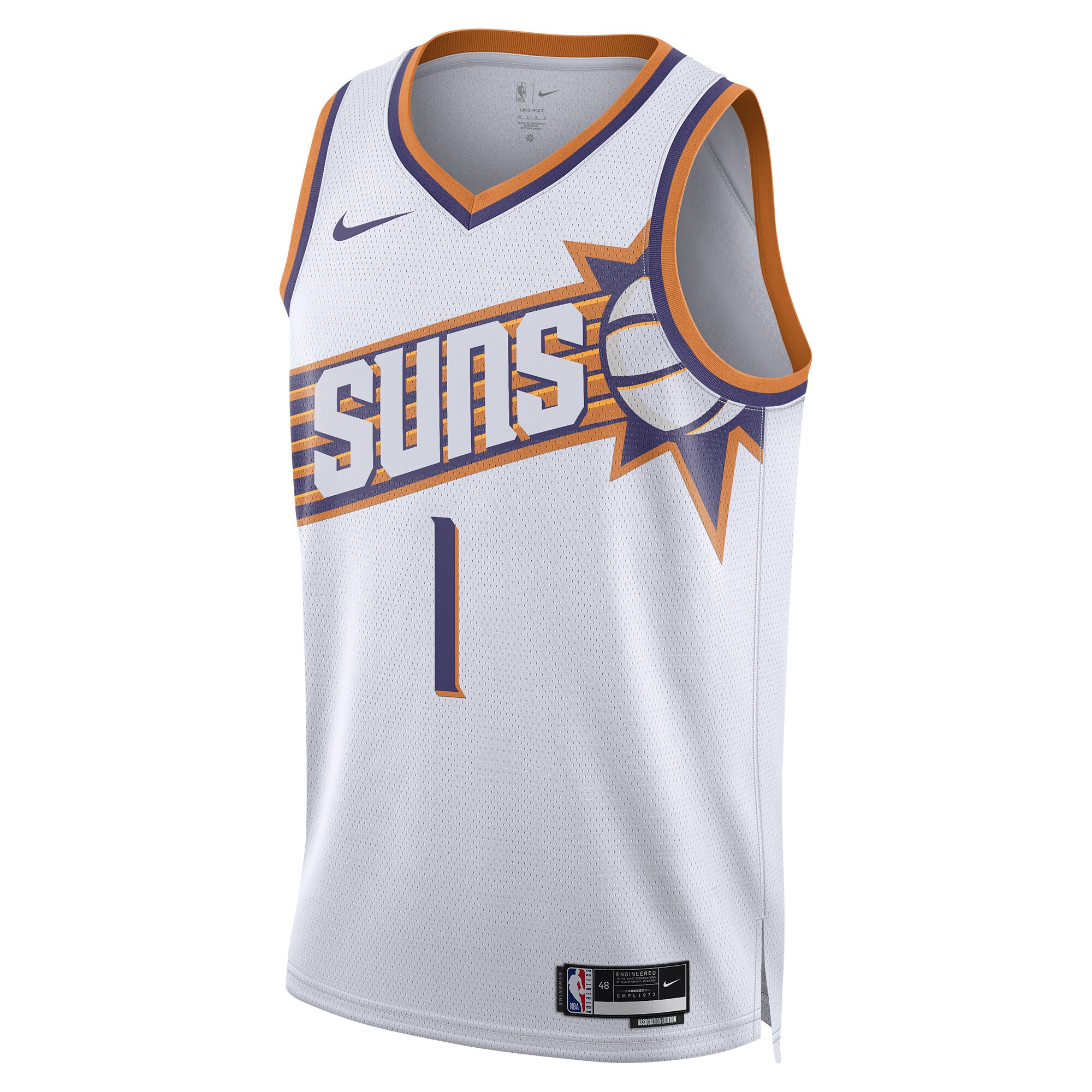 Alternative view of Devin Booker Phoenix Suns Unisex Swingman Basketball Jersey – Association Edition – White