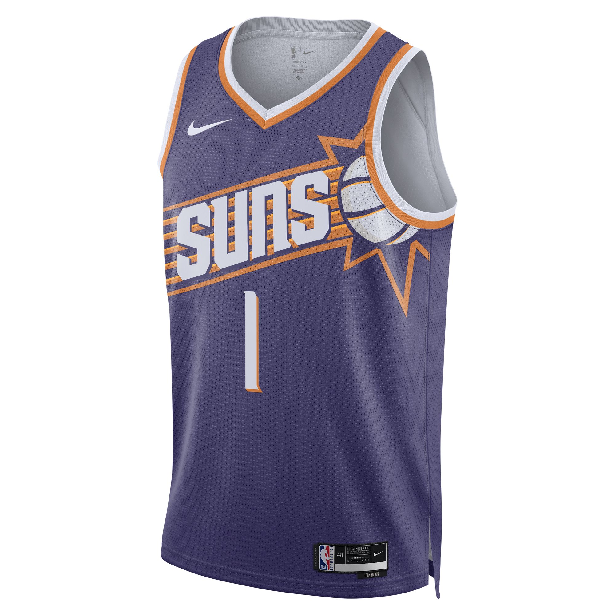 Alternative view of Devin Booker Phoenix Suns Unisex Swingman Basketball Jersey – Icon Edition – Purple