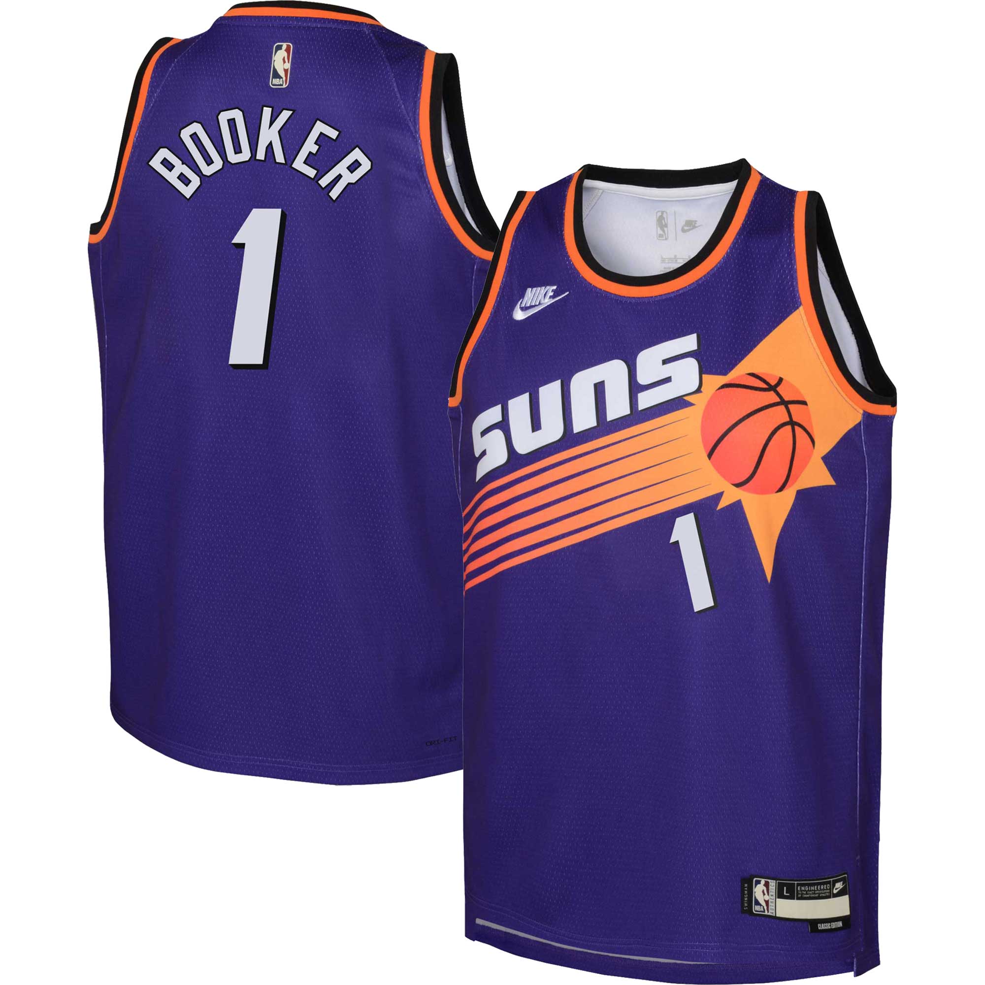 Devin Booker Phoenix Suns Youth 2022/23 Swingman Basketball Jersey Purple – Classic Edition