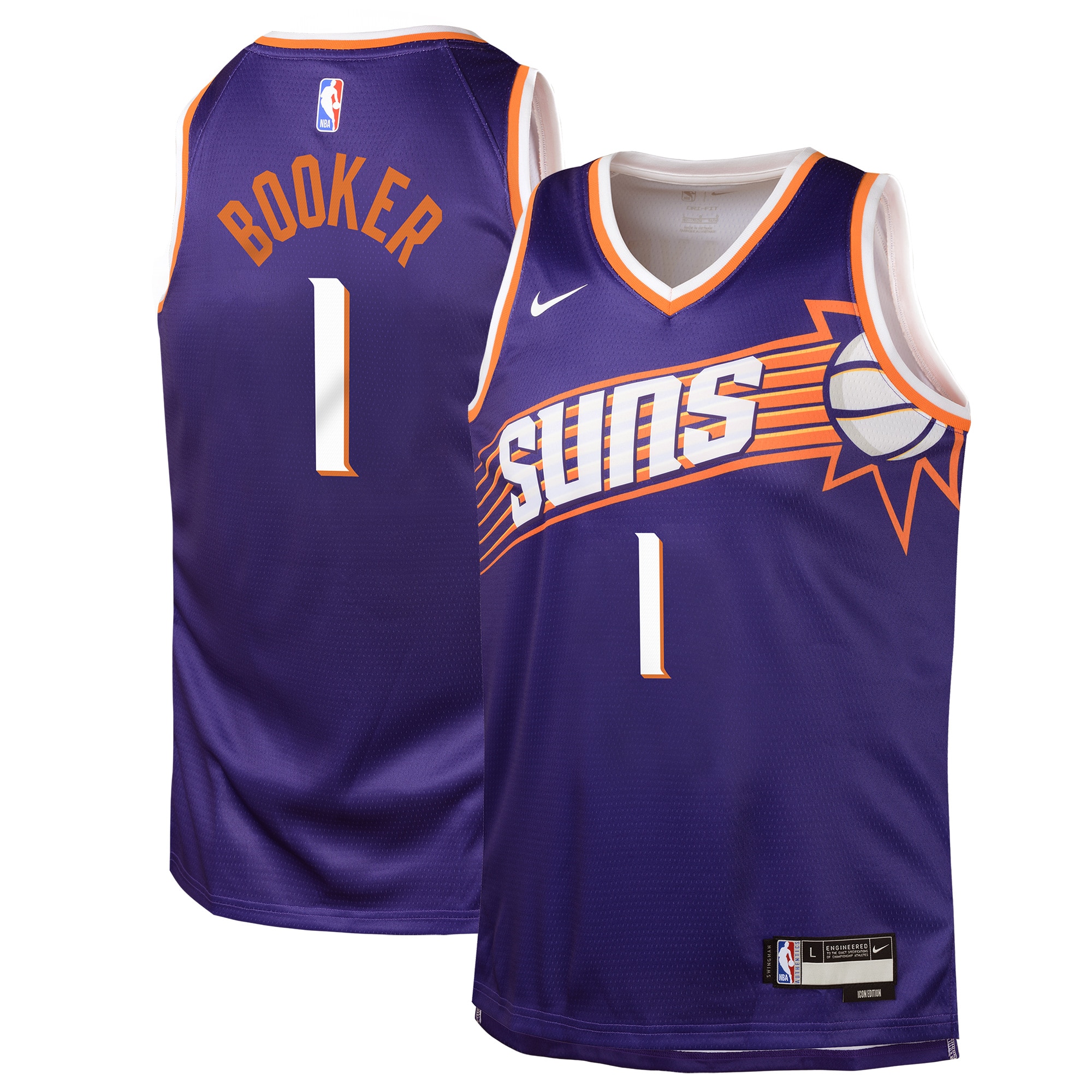 Devin Booker Phoenix Suns Youth Swingman Basketball Jersey - Icon Edition - Purple