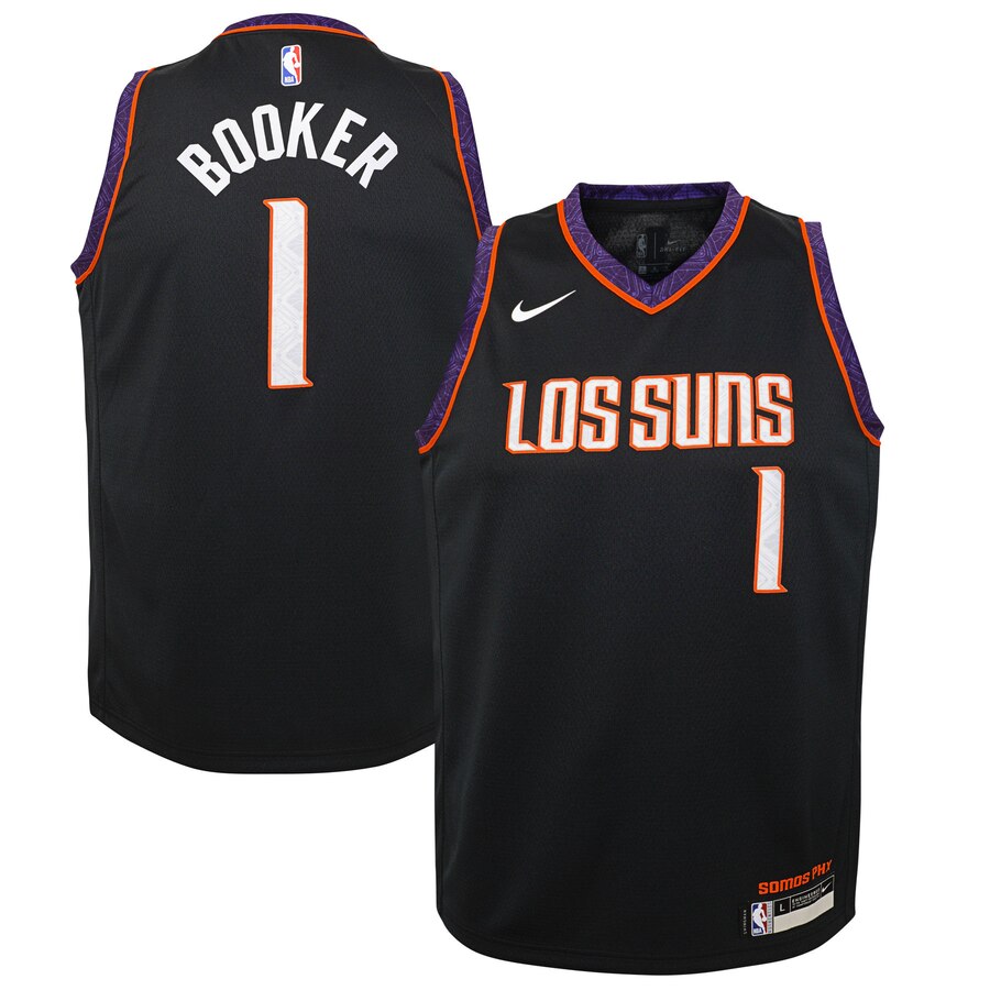 Devin Booker Phoenix Suns Youth Swingman Basketball Jersey Black - City Edition