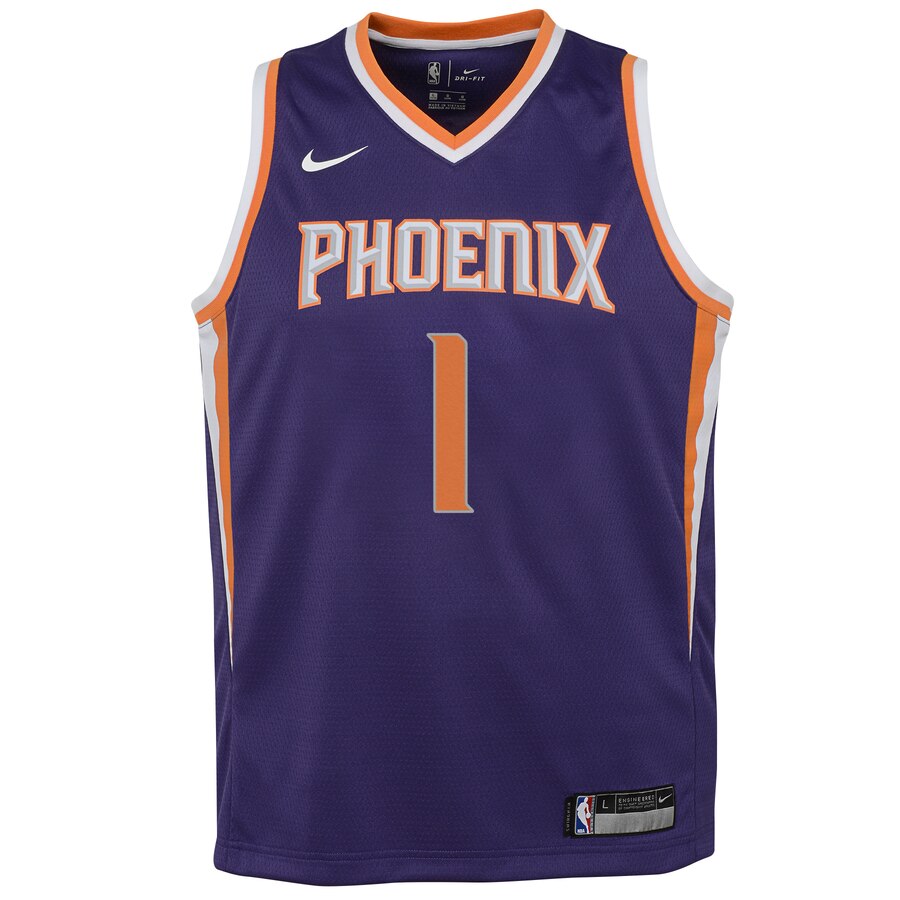 Alternative view of Devin Booker Phoenix Suns Youth Swingman Basketball Jersey Purple - Icon Edition