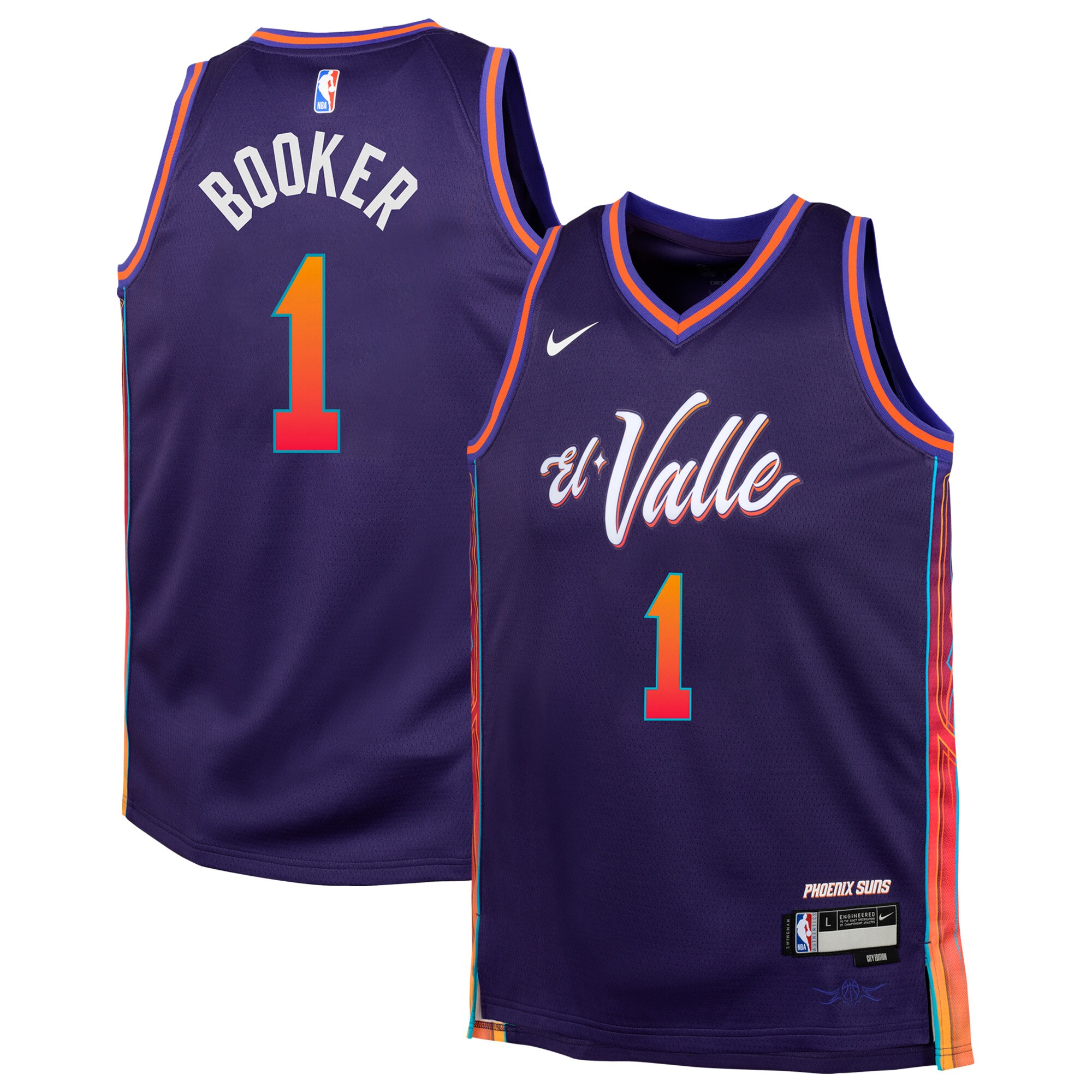 Devin Booker Phoenix Suns Youth Swingman Replica Basketball Jersey - City Edition - Purple