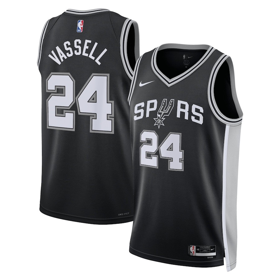 Devin Vassell 24 San Antonio Spurs Unisex Swingman Basketball Jersey - Icon Edition - Black - JS884 