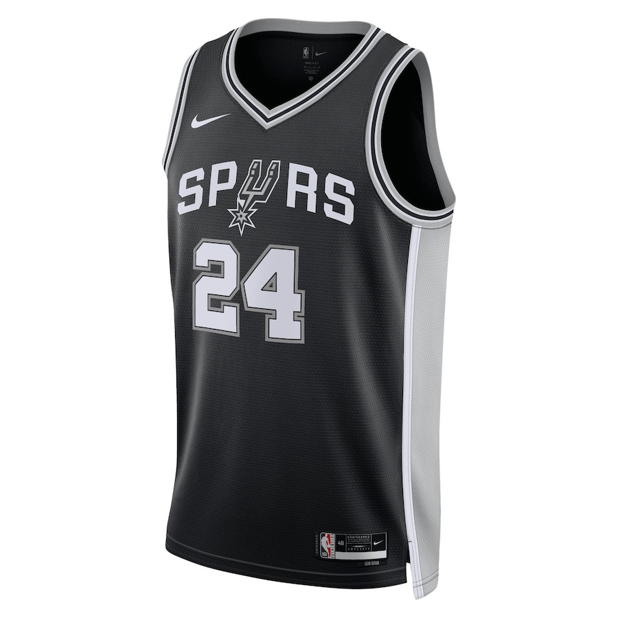 Alternative view of Devin Vassell 24 San Antonio Spurs Unisex Swingman Basketball Jersey - Icon Edition - Black - JS884 