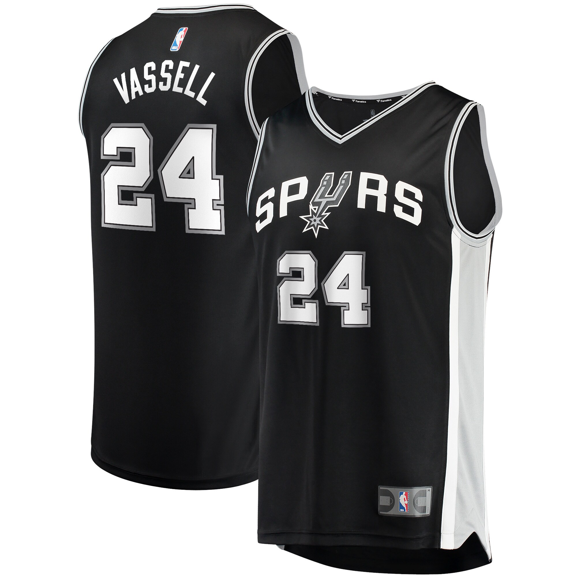 Alternative view of Devin Vassell San Antonio Spurs Fanatics Branded 2021/22 Fast Break Replica Basketball Jersey - Icon Edition - Black