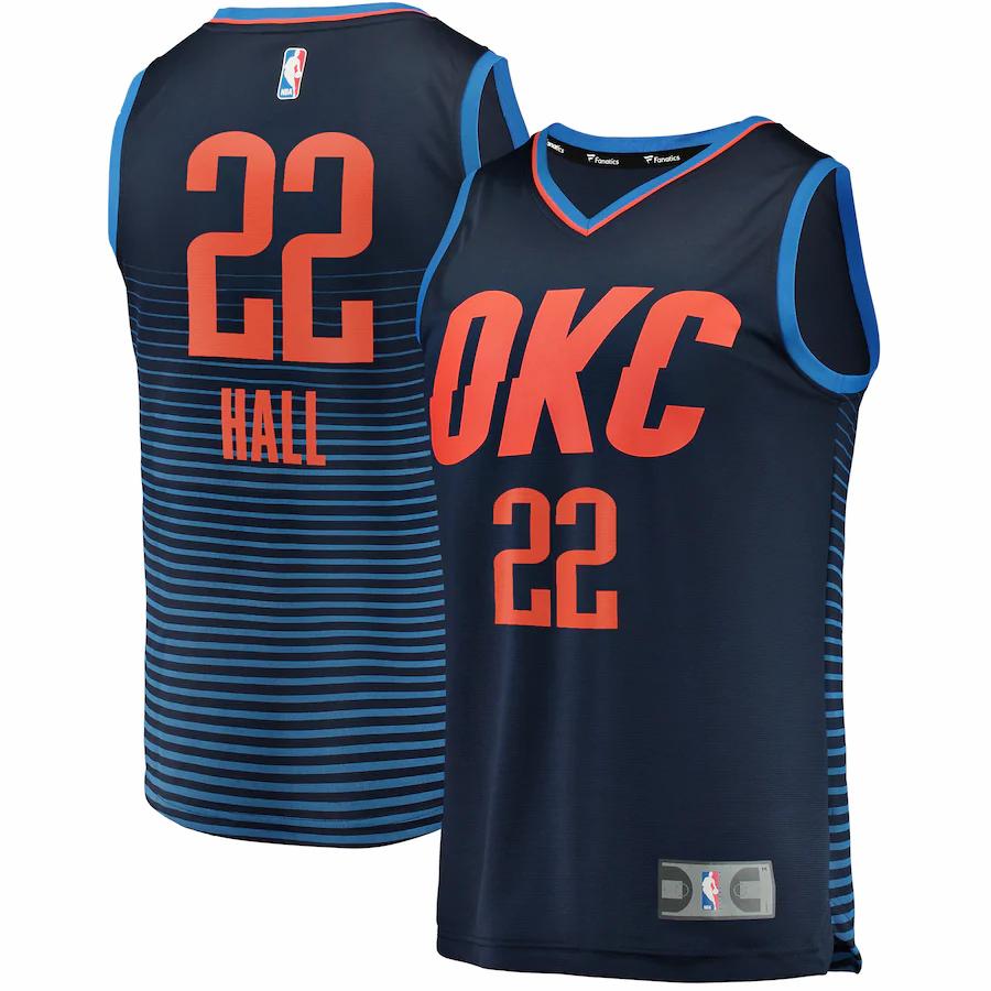 Devon Hall Oklahoma City Thunder Fanatics Branded Fast Break Player Basketball Jersey - Statement Edition - Navy