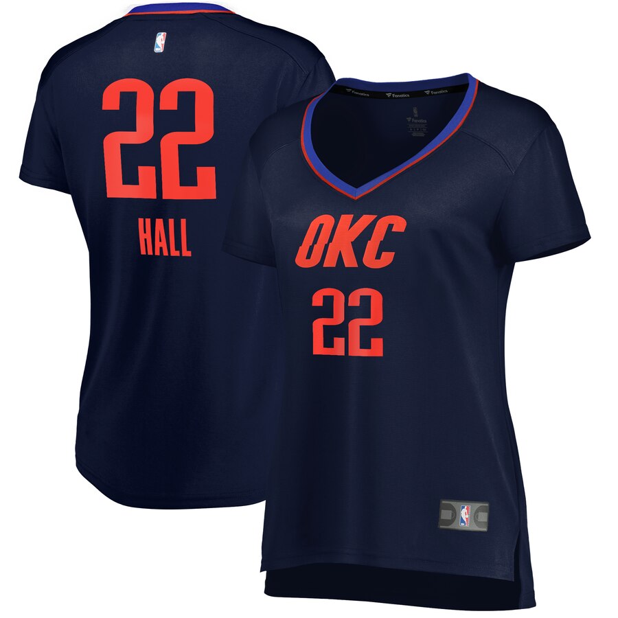 Devon Hall Oklahoma City Thunder Fanatics Branded Women's Fast Break Player Basketball Jersey - Statement Edition - Navy