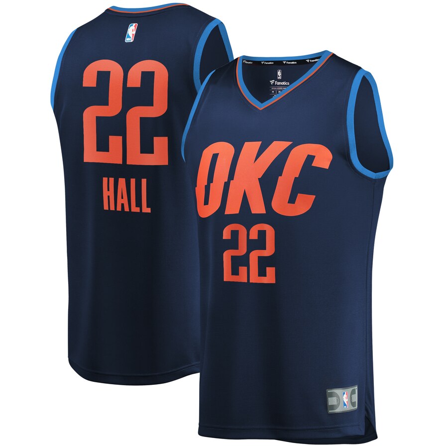 Devon Hall Oklahoma City Thunder Fanatics Branded Youth Fast Break Player Basketball Jersey - Statement Edition - Navy