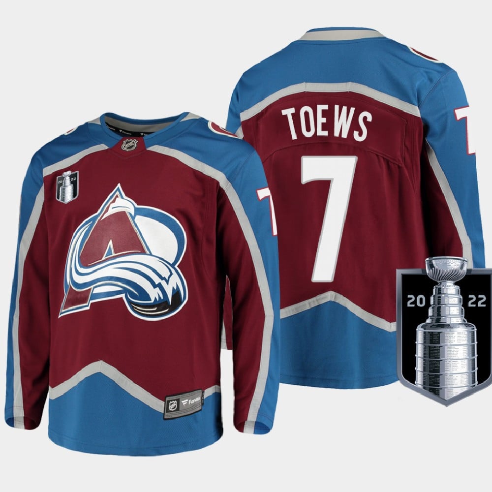Devon Toews 7 Colorado Avalanche 2022 Stanley Cup Finals Burgundy Hockey Jersey Home - JS327 