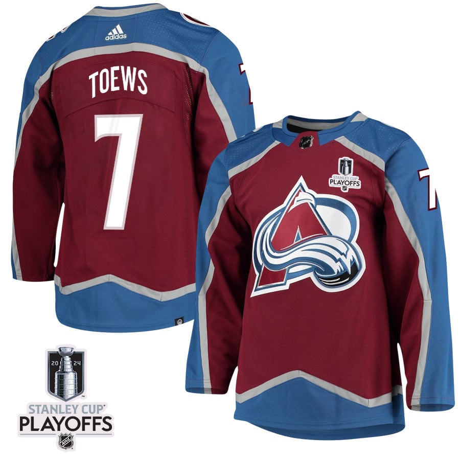 Devon Toews 7 Colorado Avalanche 2024 NHL Playoffs Patch Home Hockey Jersey - Men - JS438 