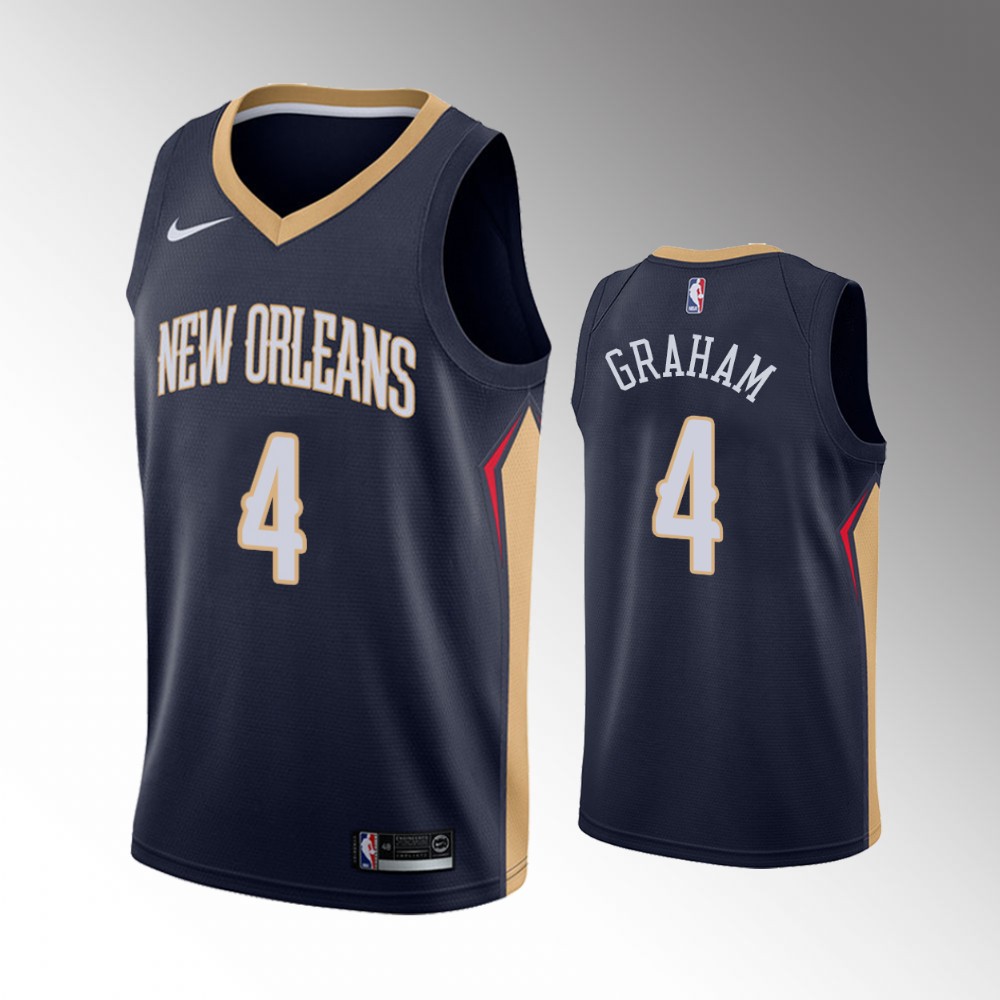 Devonte' Graham New Orleans Pelicans 2021 Icon Edition Navy 2021 Trade Basketball Jersey