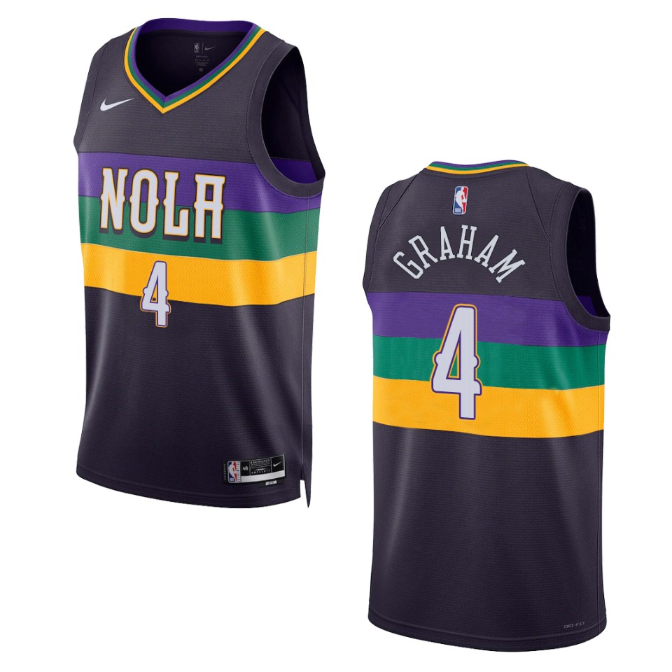 Devonte' Graham Purple City Edition 2022-23 New Orleans Pelicans Swingman Basketball Jersey