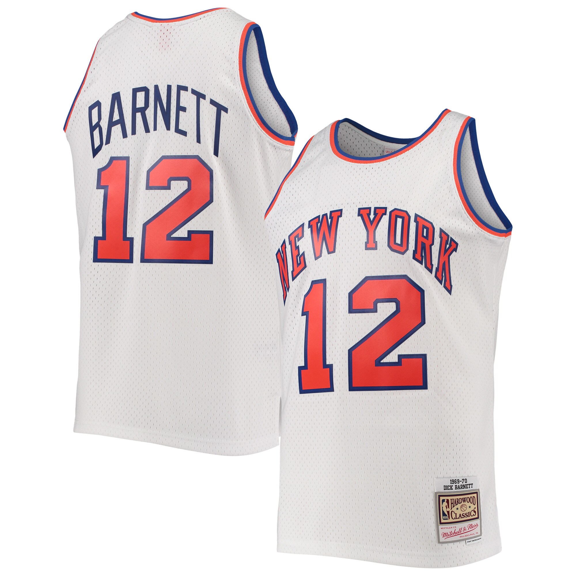 Dick Barnett New York Knicks Mitchell & Ness 1969/70 Hardwood Classics Swingman Basketball Jersey - White
