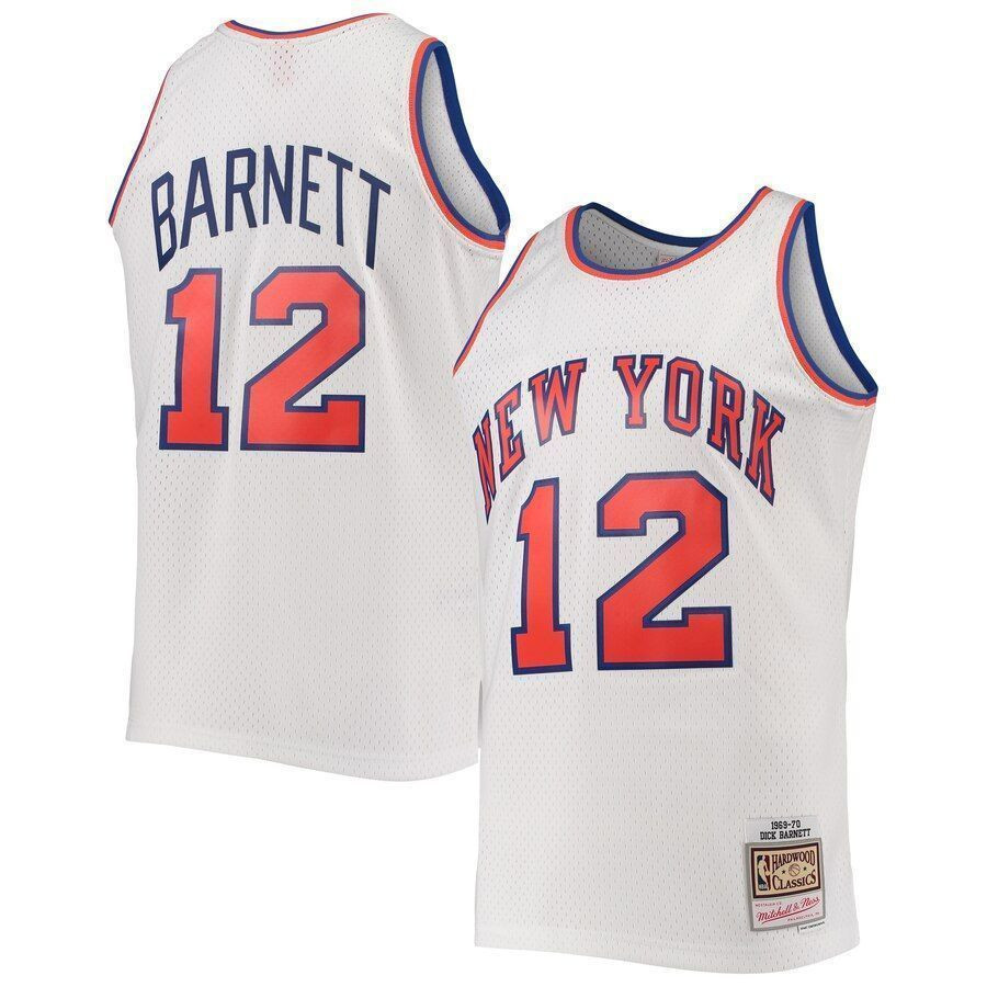 Dick Barnett New York Knicks Mitchell & Ness Hardwood Classics 1969-70 Swingman Basketball Jersey - White - JS114 