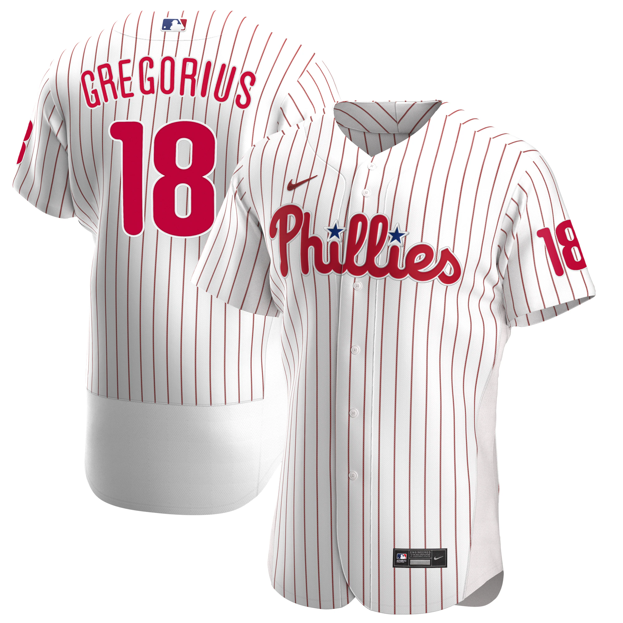 Alternative view of Didi Gregorius Philadelphia Phillies Home Authentic Player Baseball Jersey - White