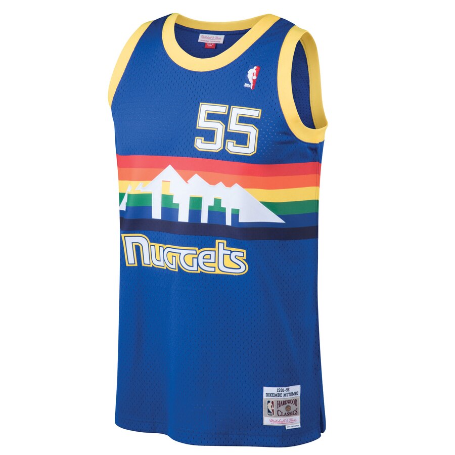 Alternative view of Dikembe Mutombo Denver Nuggets Mitchell & Ness 1991-92 Hardwood Classics Swingman Basketball Jersey – Blue