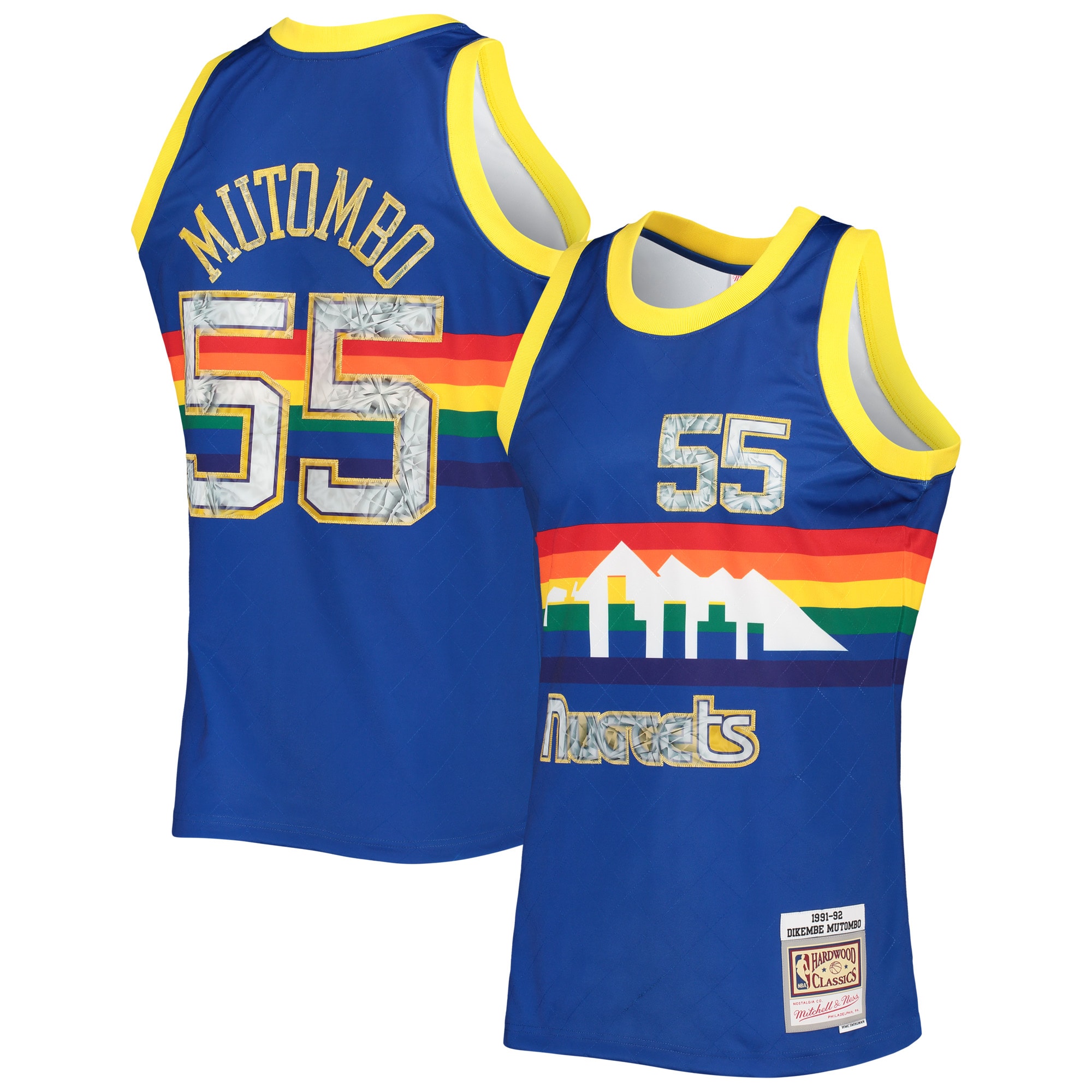 Dikembe Mutombo Denver Nuggets Mitchell & Ness 1996-97 Hardwood Classics Nba 75th Anniversary Diamond Swingman Basketball Jersey - Royal