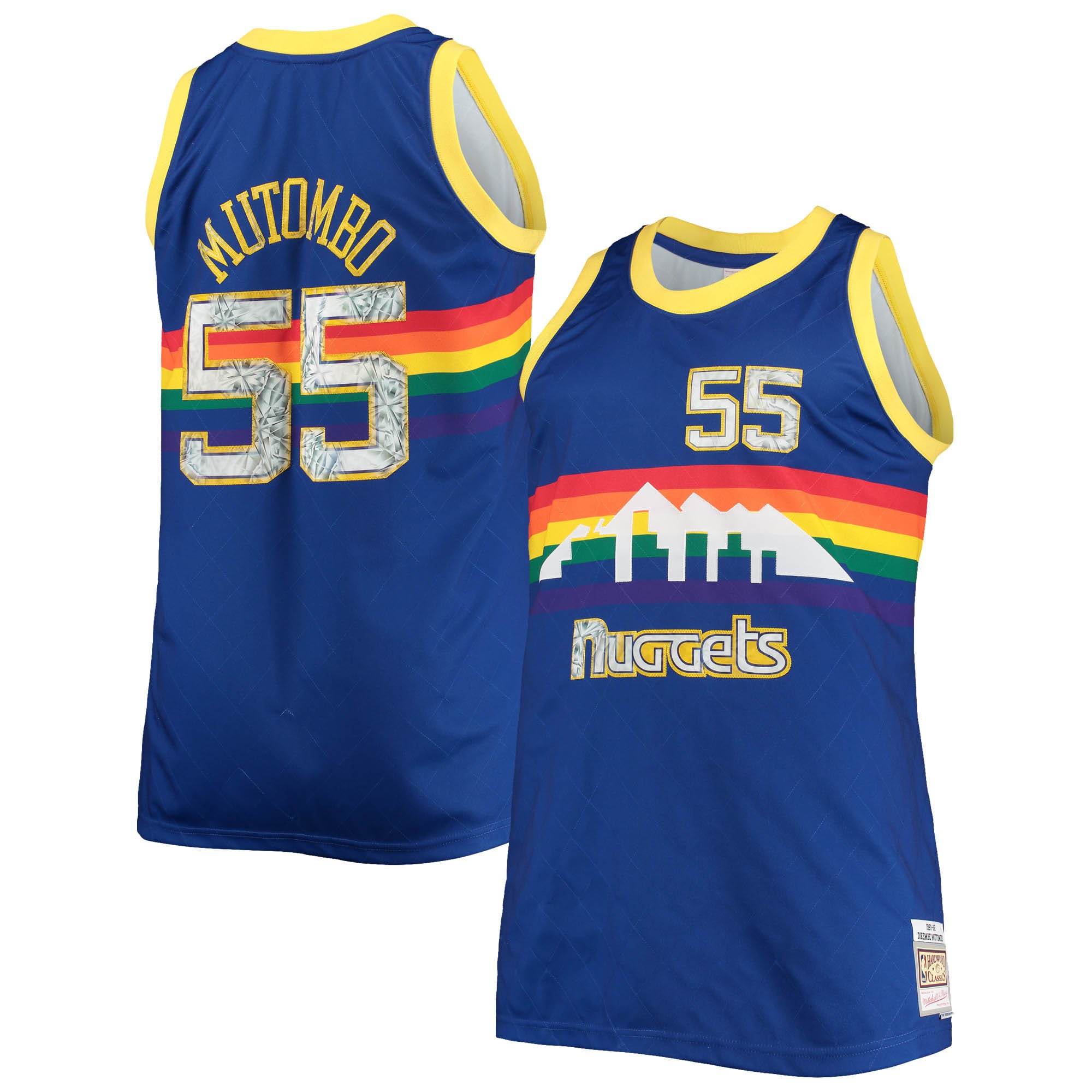 Dikembe Mutombo Denver Nuggets Mitchell & Ness Big & Tall 1991-92 Nba 75th Anniversary Diamond Swingman Basketball Jersey - Blue