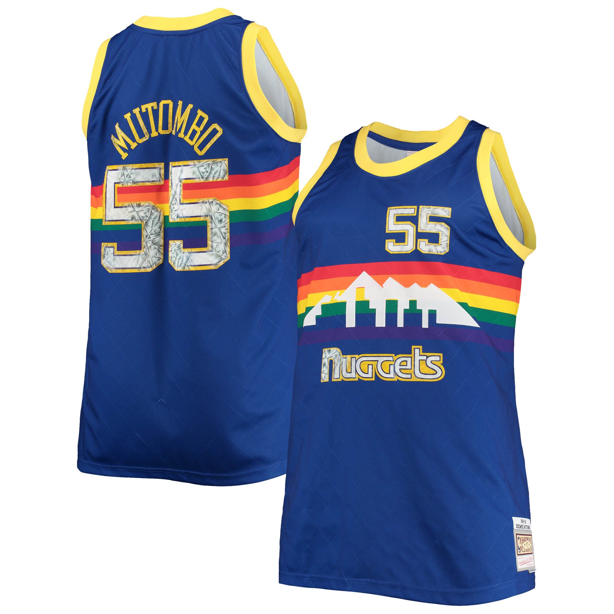 Dikembe Mutombo Denver Nuggets Mitchell & Ness Big & Tall 1991/92 Nba 75th Anniversary Diamond Swingman Basketball Jersey - Blue