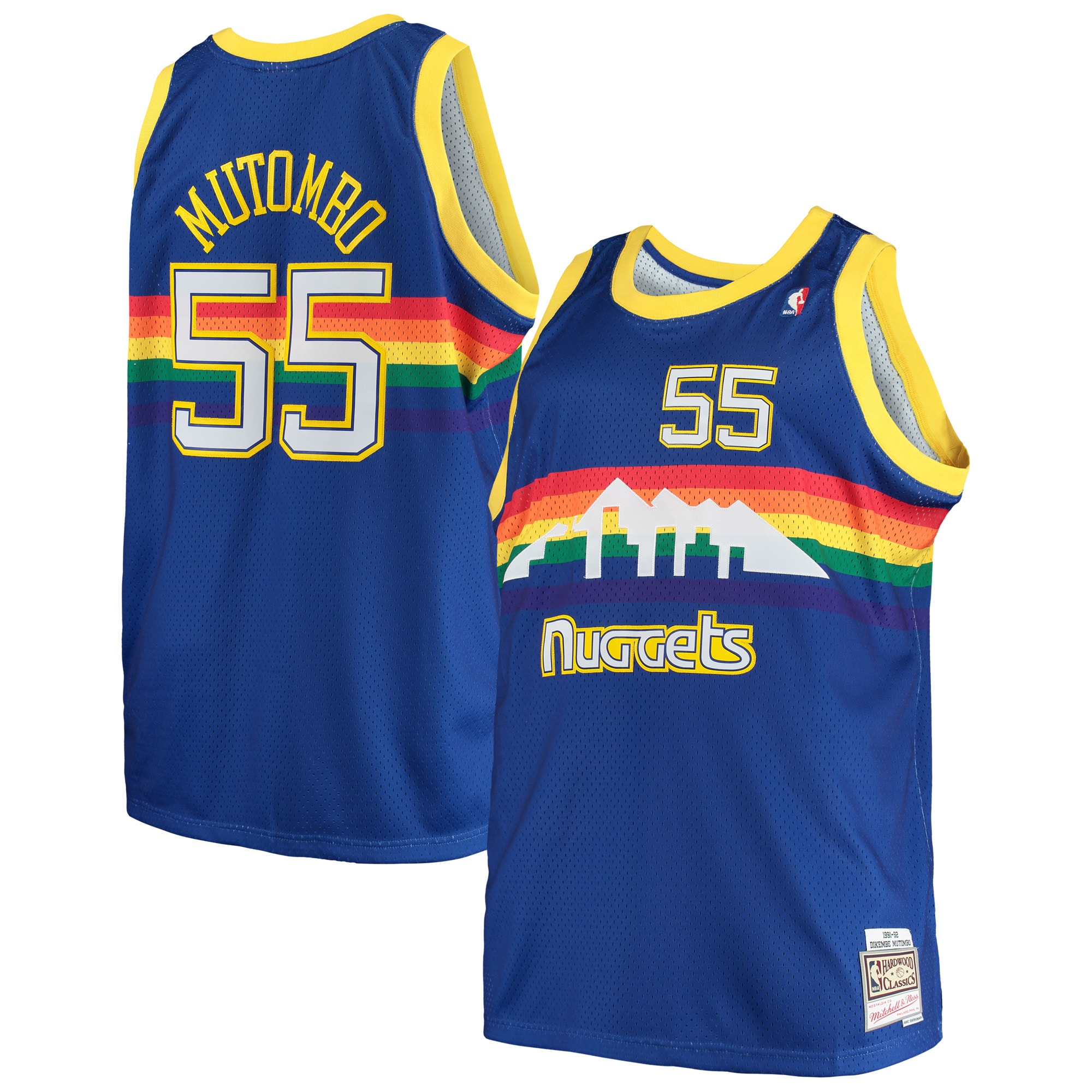 Dikembe Mutombo Denver Nuggets Mitchell & Ness Big & Tall Hardwood Classics Basketball Jersey – Royal