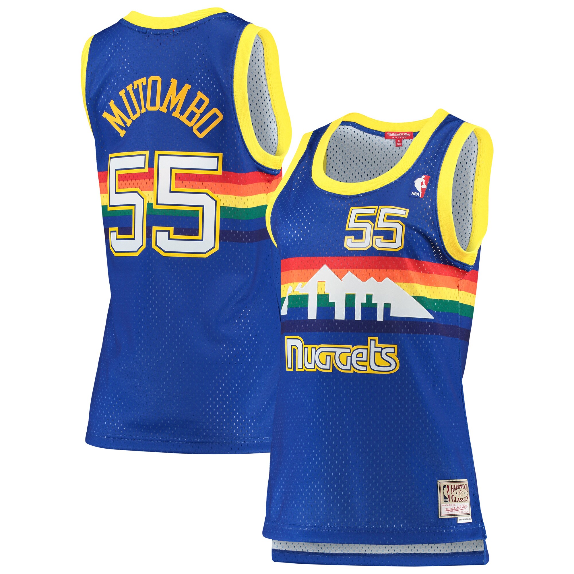 Dikembe Mutombo Denver Nuggets Mitchell & Ness Women's 1991/92 Hardwood Classics Swingman Basketball Jersey - Royal
