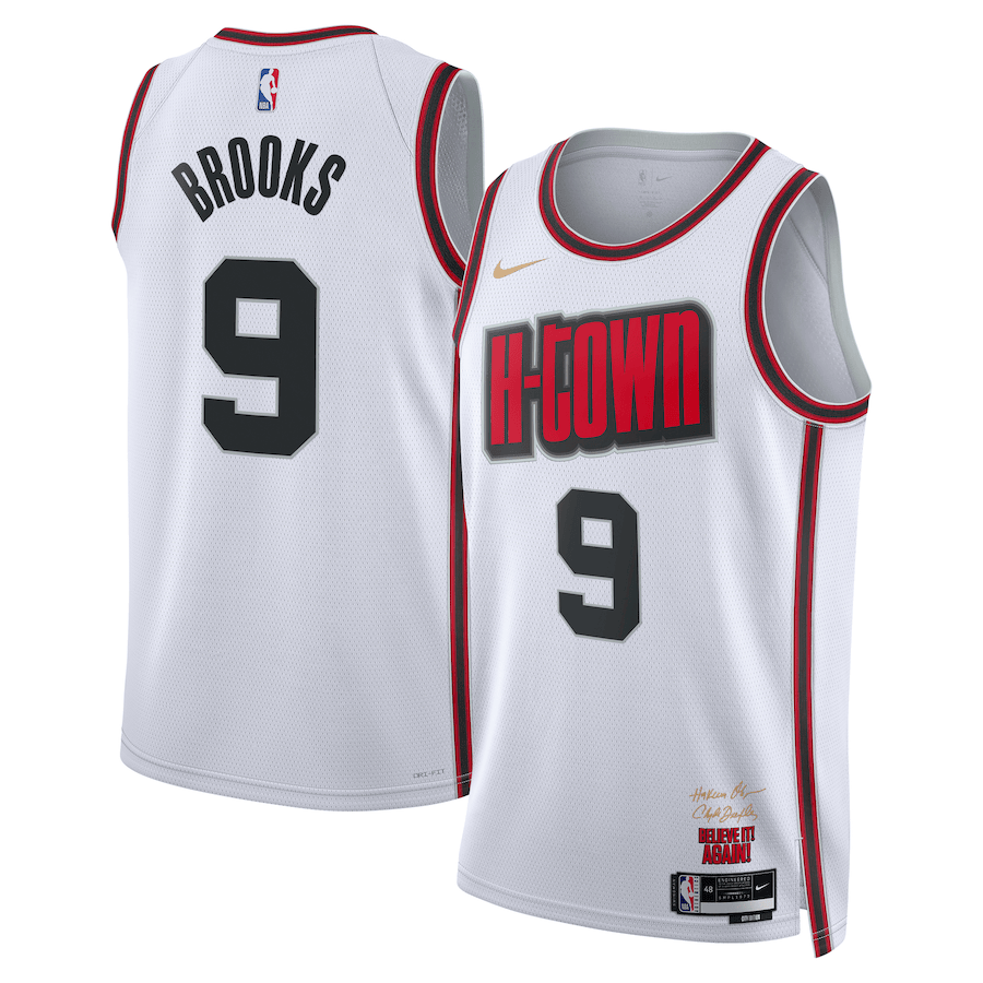Dillon Brooks 9 Houston Rockets Unisex 2024/25 Swingman Player Basketball Jersey - City Edition - White - JS328 