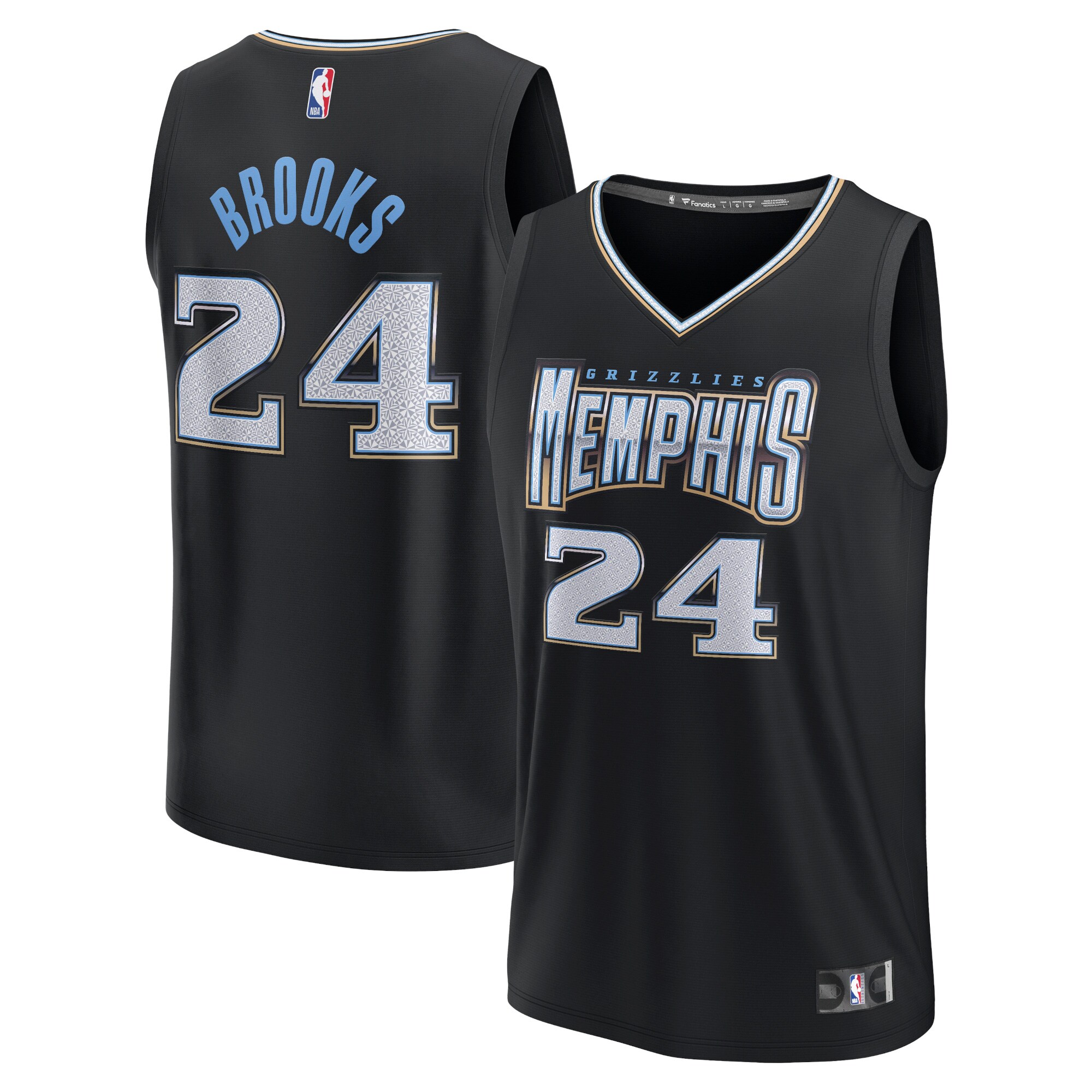 Alternative view of Dillon Brooks Memphis Grizzlies Fanatics Branded 2022/23 Fastbreak Basketball Jersey - City Edition - Black