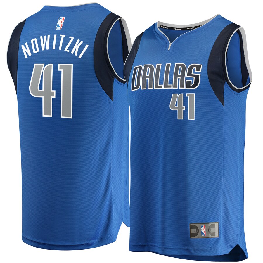 Dirk Nowitzki Dallas Mavericks Fanatics Branded Fast Break Replica Basketball Jersey Blue - Icon Edition