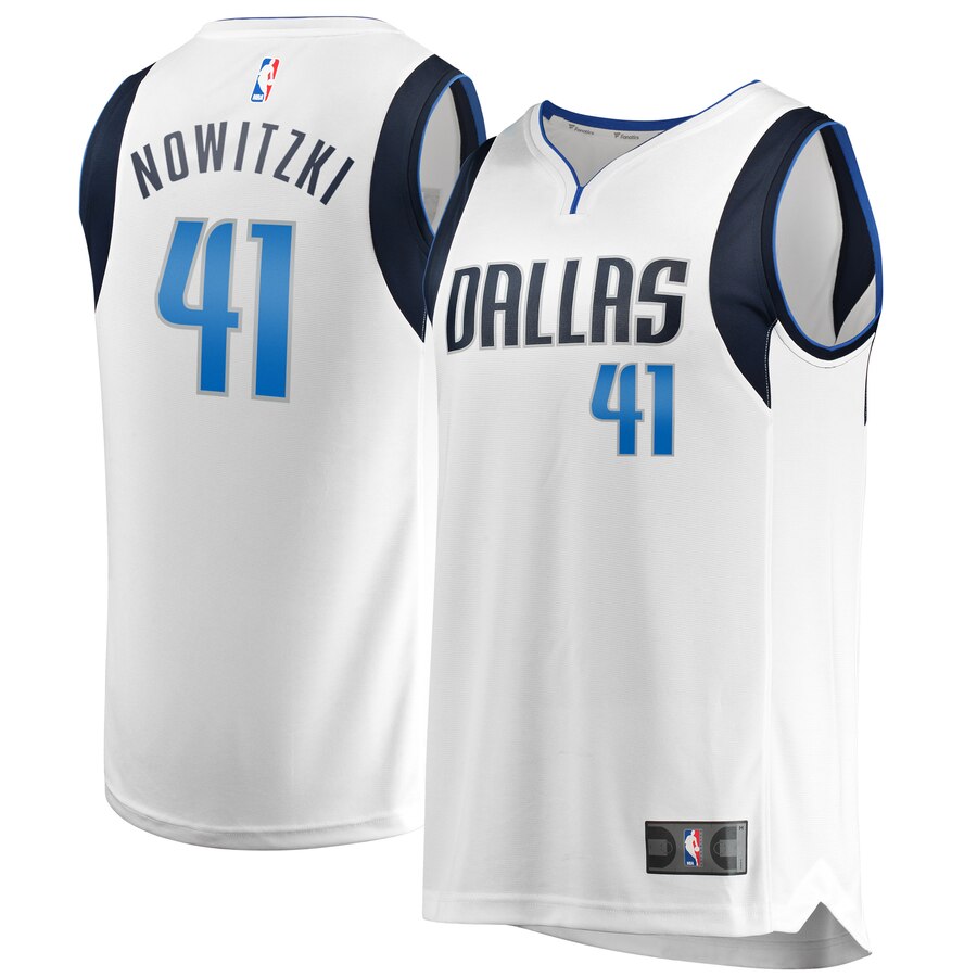 Dirk Nowitzki Dallas Mavericks Fanatics Branded Fast Break Replica Basketball Jersey White - Association Edition