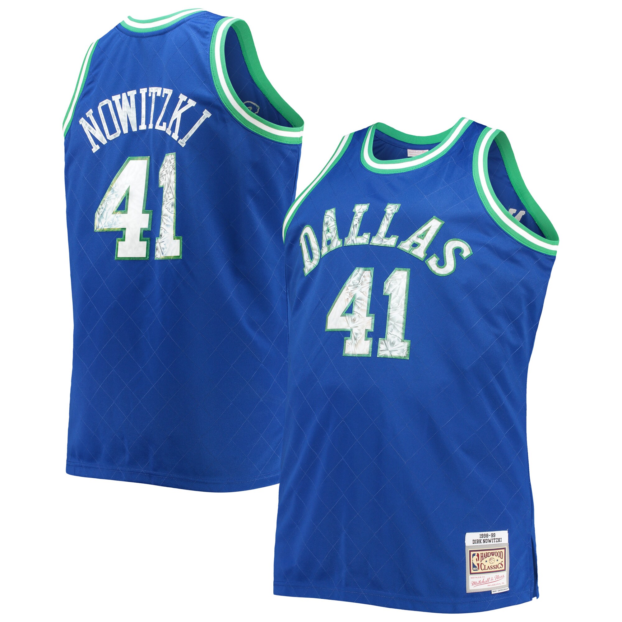 Dirk Nowitzki Dallas Mavericks Mitchell & Ness Big & Tall 1998-99 Nba 75th Anniversary Diamond Swingman Basketball Jersey - Royal
