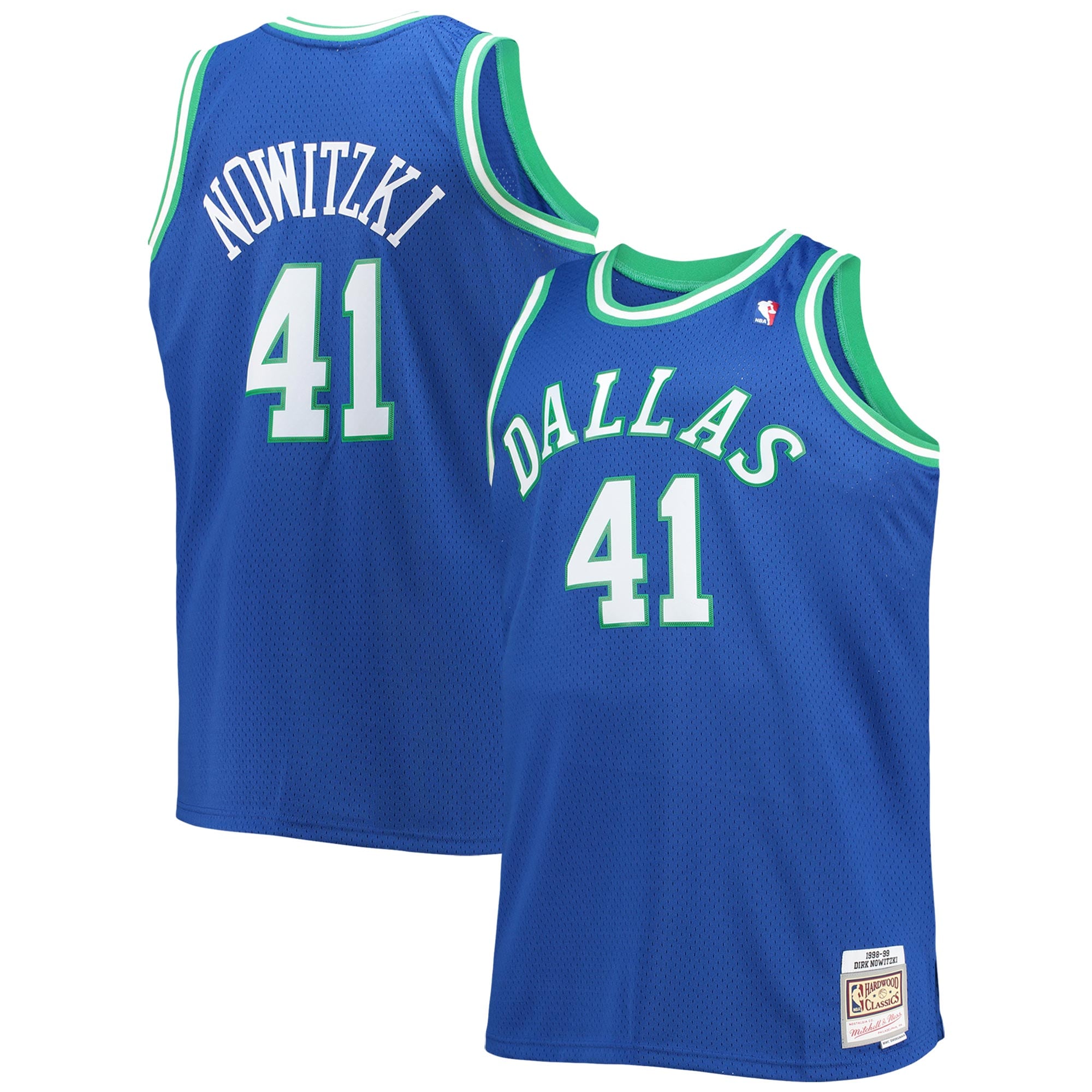 Dirk Nowitzki Dallas Mavericks Mitchell & Ness Big & Tall 1998/99 Hardwood Classics Swingman Basketball Jersey - Blue