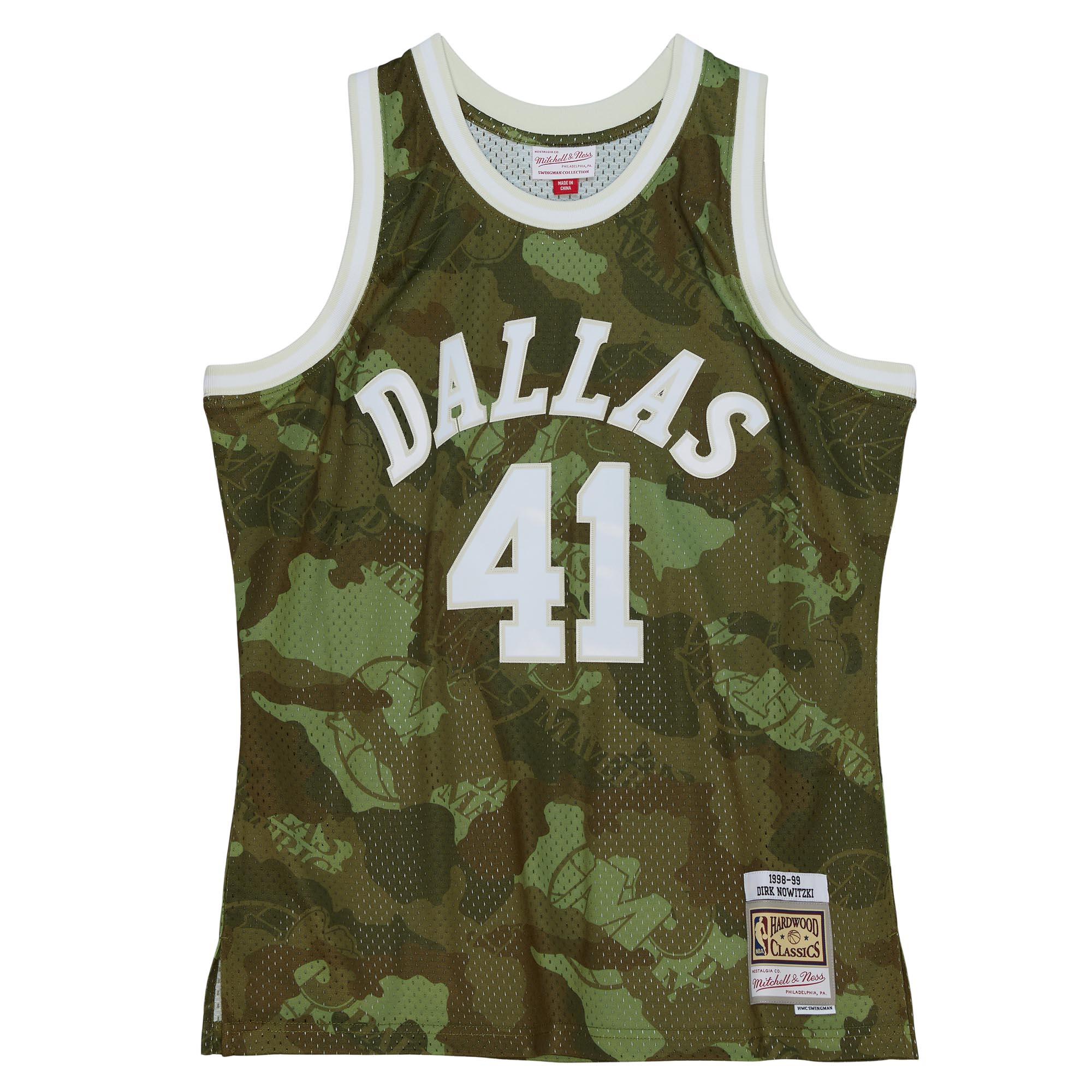 Alternative view of Dirk Nowitzki Dallas Mavericks Mitchell & Ness Hardwood Classics 1998/99 Ghost Green Swingman Basketball Jersey - Camo
