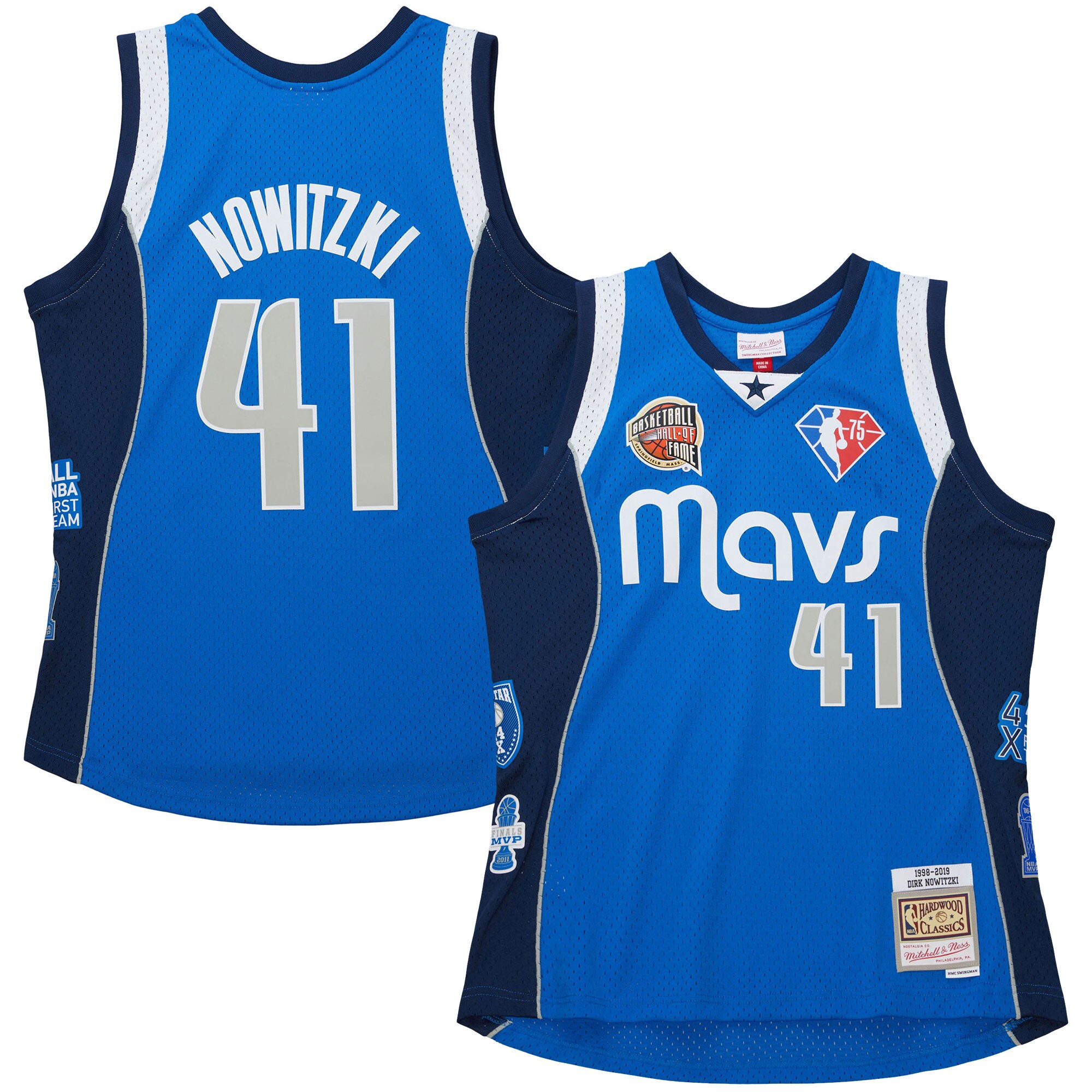 Dirk Nowitzki Dallas Mavericks Mitchell & Ness Unisex Hall Of Fame Class Of 2023 Throwback Swingman Basketball Jersey - Blue