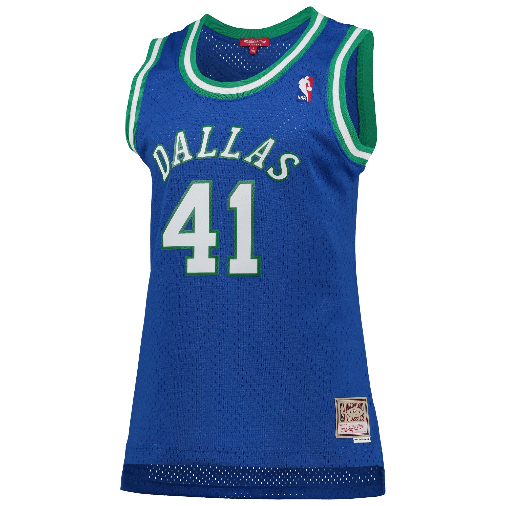 Alternative view of Dirk Nowitzki Dallas Mavericks Mitchell & Ness Women's Hardwood Classics Swingman Basketball Jersey - Blue