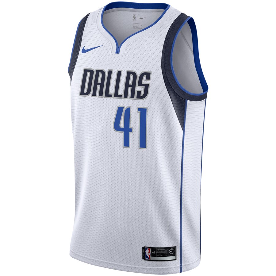 Alternative view of Dirk Nowitzki Dallas Mavericks Replica Swingman Basketball Jersey - Association Edition - White