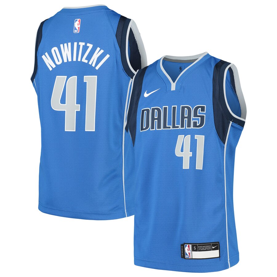 Dirk Nowitzki Dallas Mavericks Youth Swingman Basketball Jersey Blue - Icon Edition