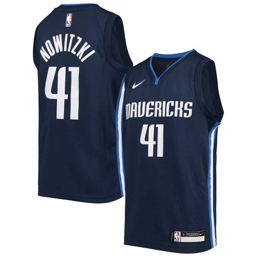 Dirk Nowitzki Dallas Mavericks Youth Swingman Player Basketball Jersey - Statement Edition - Navy