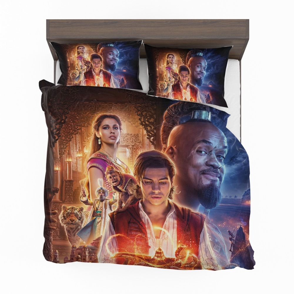 Alternative view of Disney Aladdin Movie Will Smith Mena Massoud Naomi Scott Bedding Set - Custom Bedding Set