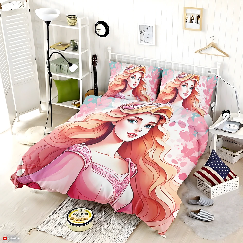 Disney Princess Bedspreads Set For Teenage Girls Bedroom - Custom Bedding Set
