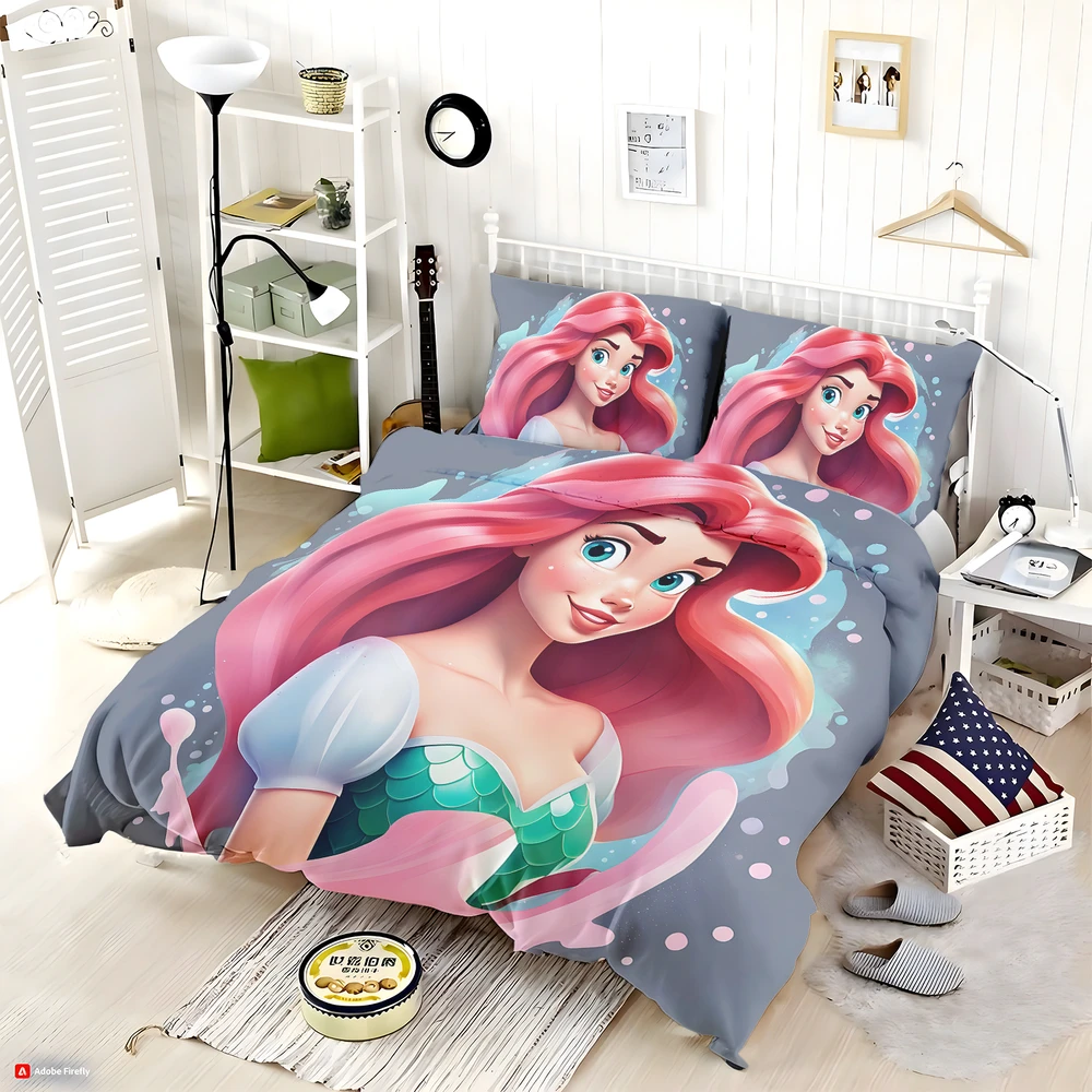 Disney's Little Mermaid Princess Bedding Set Twin Queen Size - Custom Bedding Set