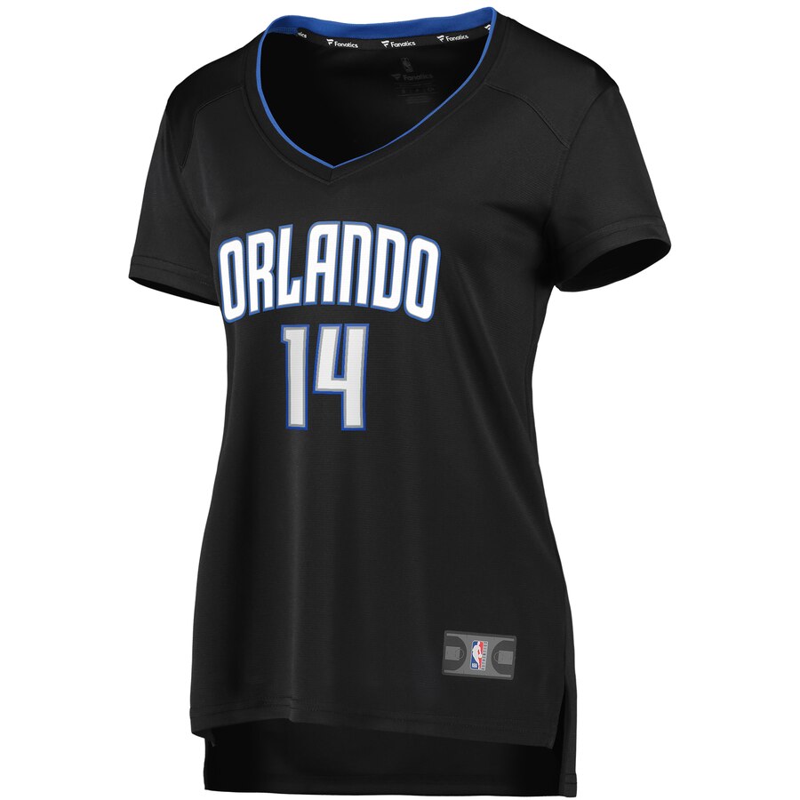 Alternative view of Dj Augustin Orlando Magic Fanatics Branded Women's 2019 Fast Break Replica Player Basketball Jersey Black - Icon Edition